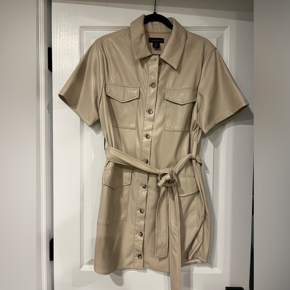House of Harlow Faux Leather Dress Medium EUC